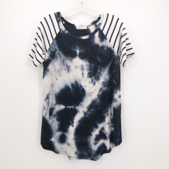 Kenner Road Tops - TIE DYE Raglan Stripe Tee Shirt PLUS SIZE Jersey